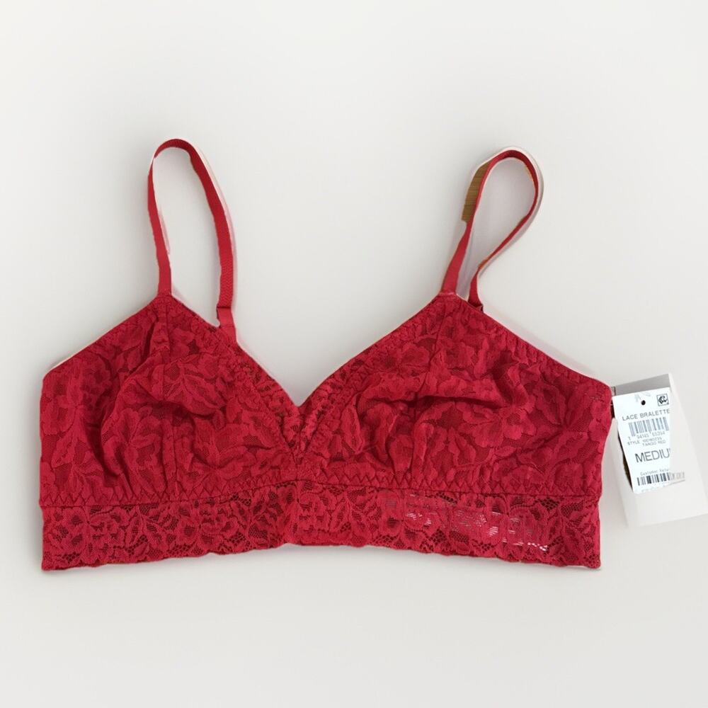 State of Day Women's Red Lace Bralette SZ M